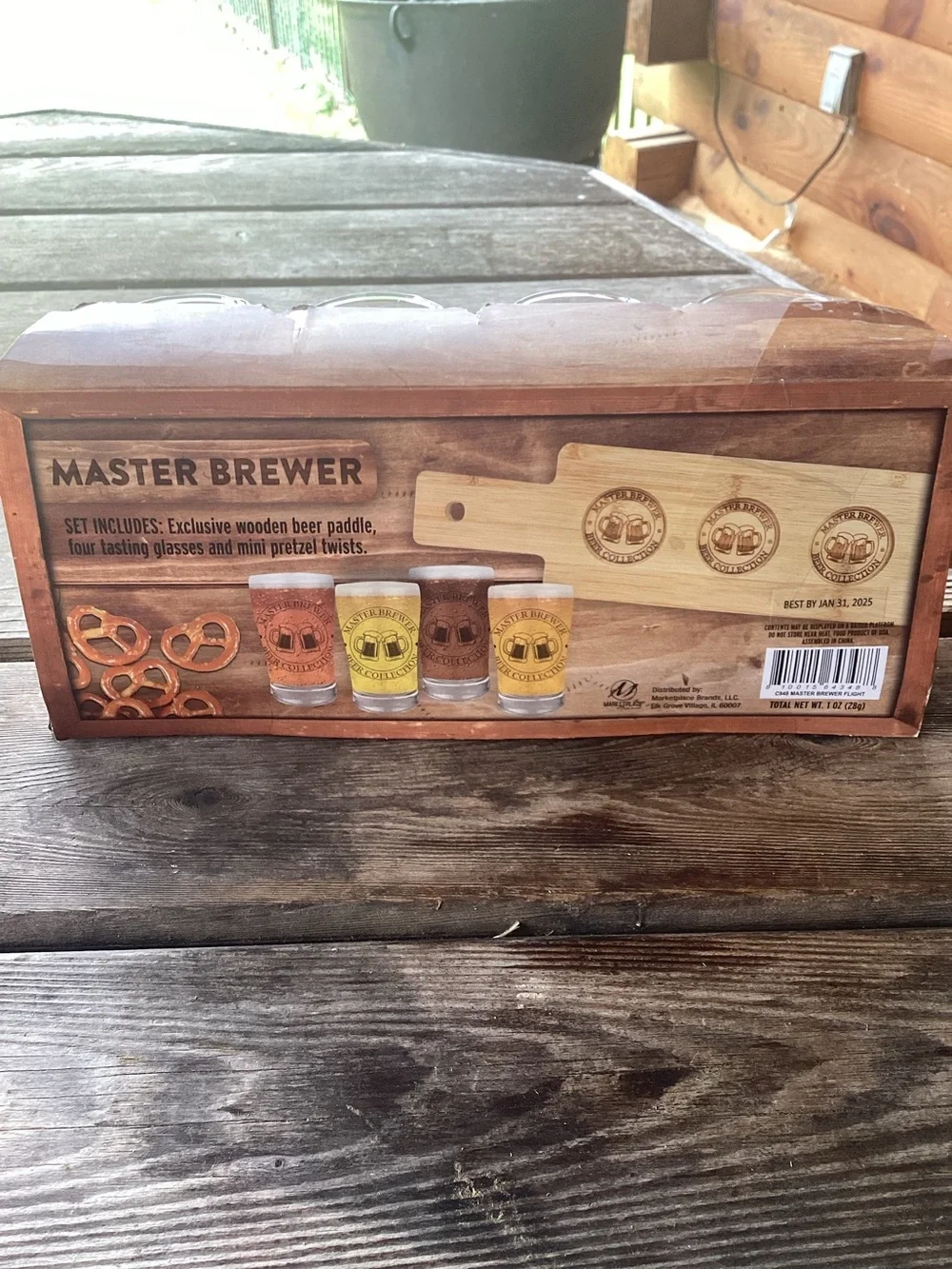 Master Brewer Beer Paddle with 4 Tasting Glasses
